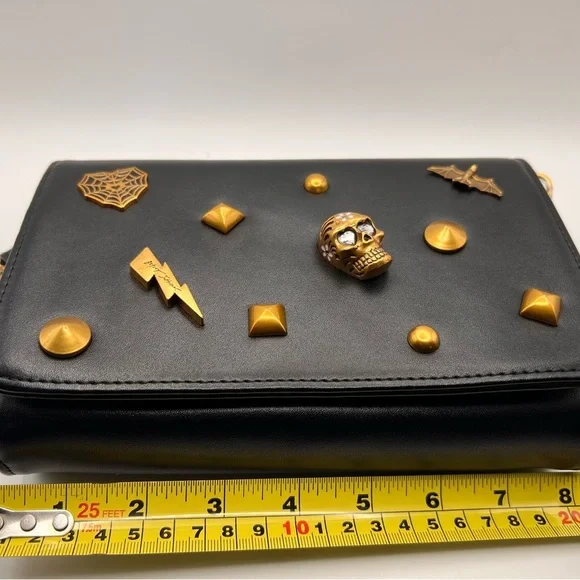 Betsy Johnson Black and Gold Embellished Women's Bag - Picture 6 of 8